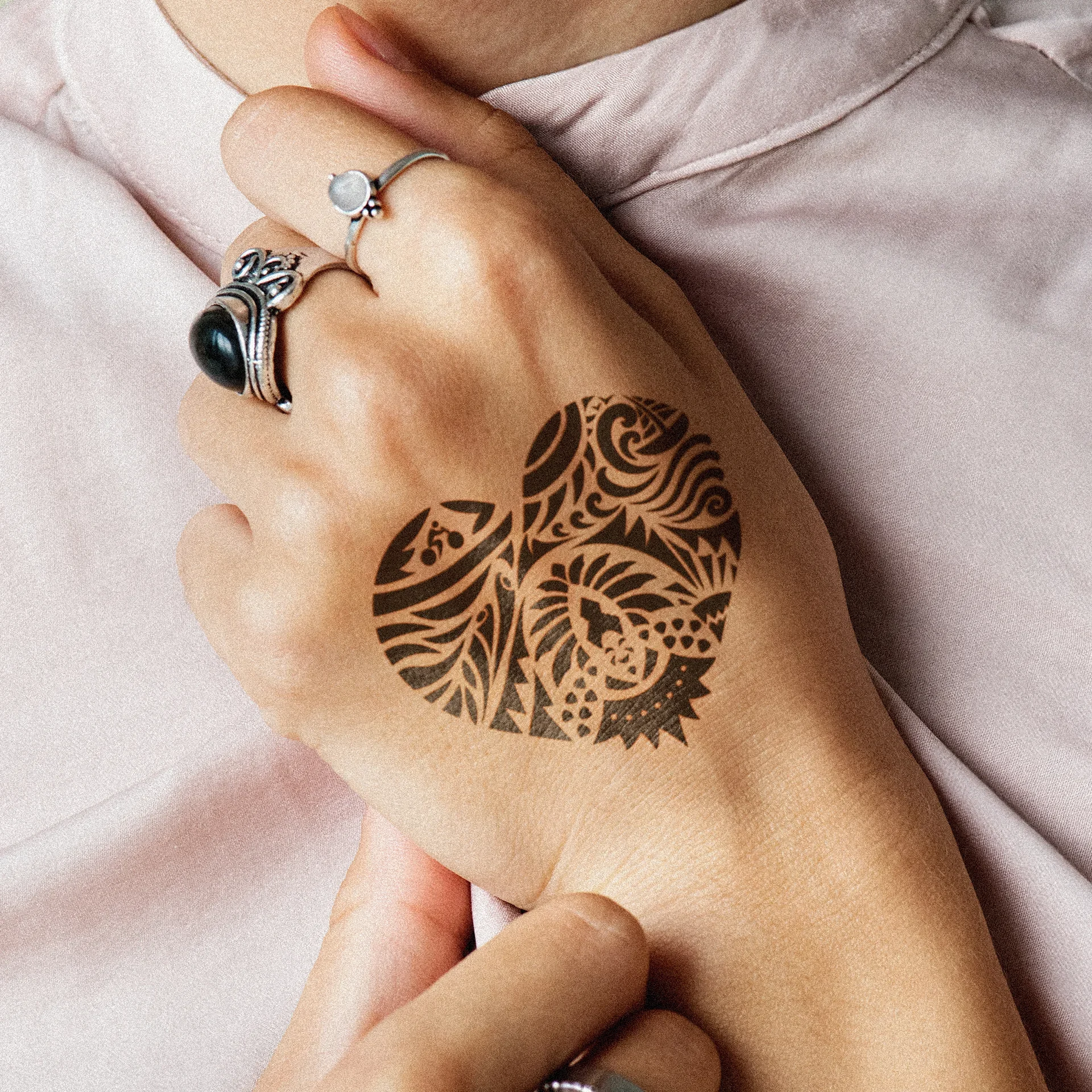 The heart mark as a tattoo.